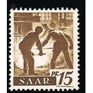 Definitive stamp series Saar - Germany / Saarland 1947 - 15 Pfennig