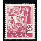 Definitive stamp series Saar - Germany / Saarland 1947 - 25 Pfennig