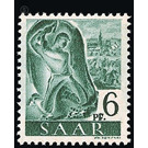 Definitive stamp series Saar - Germany / Saarland 1947 - 6 Pfennig