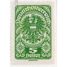 Freimarke  - Austria / Republic of German Austria / German-Austria 1919 - 5 Heller