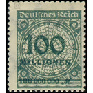 Freimarkenserie  - Germany / Deutsches Reich 1923 - 100.000.000