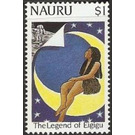 Girl sitting "in" the Moon - Micronesia / Nauru 1989 - 1