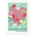 Greetings Stamps : Hearts and Flowers - Sweden 2020 - 22