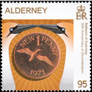 Guernsey 1 New Penny Coin of 1971 - Alderney 2021 - 95