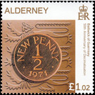 Guernsey ½ New Penny Coin of 1971 - Alderney 2021 - 1.02