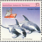 Hourglass Dolphins (Lagenorhynchus cruciger) and "Nella Dan" - Australian Antarctic Territory 1988 - 37