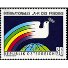 Intern. Year of peace  - Austria / II. Republic of Austria 1986 - 6 Shilling