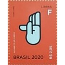 Letter F in Brazilian Sign Language - Brazil 2020 - 2.05