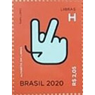 Letter H in Brazilian Sign Language - Brazil 2020 - 2.05