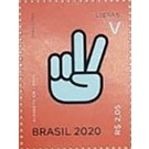 Letter V in Brazilian Sign Language - Brazil 2020 - 2.05