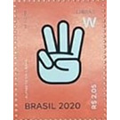 Letter W in Brazilian Sign Language - Brazil 2020 - 2.05