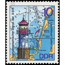 Lighthouses, beacon, lighthouse and mole fire  - Germany / German Democratic Republic 1975 - 10 Pfennig