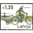 Mail Delivery by Bicycle - Latvia 2020 - 1.35 Euro