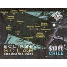 Map of Eclipse Path Across Chile - Chile 2020
