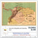 Map of Gran Colombia, 1821 - South America / Colombia 2021