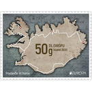 Map Of Iceland with Postal Route - Iceland 2020