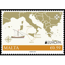 Map Of Postal Routes Malta-Italy - Malta 2020 - 0.59