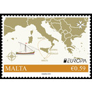 Map Of Postal Routes Malta-Italy - Malta 2020 - 0.59