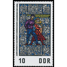 National memorial and memorial Sachsenhausen: glass windows  - Germany / German Democratic Republic 1968 - 10 Pfennig