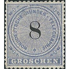 Number on rosette - Germany / Old German States / North German Confederation 1869 - 8