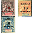 Oceanic Settlements stamps Overprinted - Polynesia / Tahiti 1903 Set