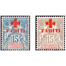 Oceanic Settlements stamps Overprinted Red cross - Polynesia / Tahiti 1915 Set