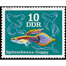 Ornamental fish: guppies (Poecilia reticulata)  - Germany / German Democratic Republic 1976 - 10 Pfennig