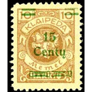 Overprint: 15 Centy - Germany / Old German States / Memel Territory 1923 - 15