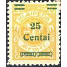 Overprint: 25 Centai - Germany / Old German States / Memel Territory 1923 - 25