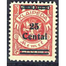 Overprint: 25 Centai - Germany / Old German States / Memel Territory 1923 - 25