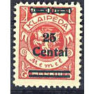 Overprint: 25 Centai - Germany / Old German States / Memel Territory 1923 - 25