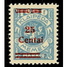 Overprint: 25 Centai - Germany / Old German States / Memel Territory 1923 - 25