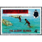 Overprint Fishermen casting nets - Micronesia / Gilbert Islands 1976 - 4