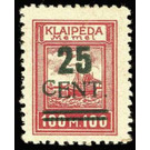 Overprint with green value - Germany / Old German States / Memel Territory 1923 - 25