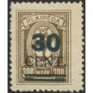 Overprint with green value - Germany / Old German States / Memel Territory 1923 - 30