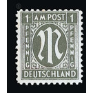 Permanent mark series M in the oval  - Germany / Western occupation zones / American zone 1945 - 1 Pfennig