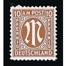 Permanent mark series M in the oval  - Germany / Western occupation zones / American zone 1945 - 10 Pfennig