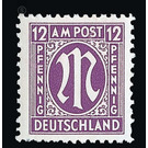 Permanent mark series M in the oval  - Germany / Western occupation zones / American zone 1945 - 12 Pfennig