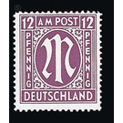 Permanent mark series M in the oval  - Germany / Western occupation zones / American zone 1945 - 12 Pfennig