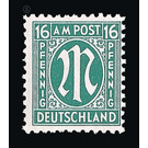 Permanent mark series M in the oval  - Germany / Western occupation zones / American zone 1945 - 16 Pfennig