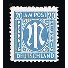 Permanent mark series M in the oval  - Germany / Western occupation zones / American zone 1945 - 20 Pfennig