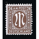 Permanent mark series M in the oval  - Germany / Western occupation zones / American zone 1945 - 24 Pfennig