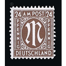 Permanent mark series M in the oval  - Germany / Western occupation zones / American zone 1945 - 24 Pfennig