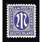 Permanent mark series M in the oval  - Germany / Western occupation zones / American zone 1945 - 25 Pfennig