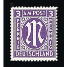 Permanent mark series M in the oval  - Germany / Western occupation zones / American zone 1945 - 3 Pfennig