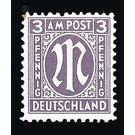 Permanent mark series M in the oval  - Germany / Western occupation zones / American zone 1945 - 3 Pfennig