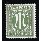 Permanent mark series M in the oval  - Germany / Western occupation zones / American zone 1945 - 30 Pfennig