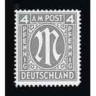 Permanent mark series M in the oval  - Germany / Western occupation zones / American zone 1945 - 4 Pfennig