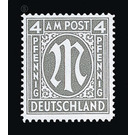 Permanent mark series M in the oval  - Germany / Western occupation zones / American zone 1945 - 4 Pfennig