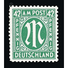 Permanent mark series M in the oval  - Germany / Western occupation zones / American zone 1945 - 42 Pfennig